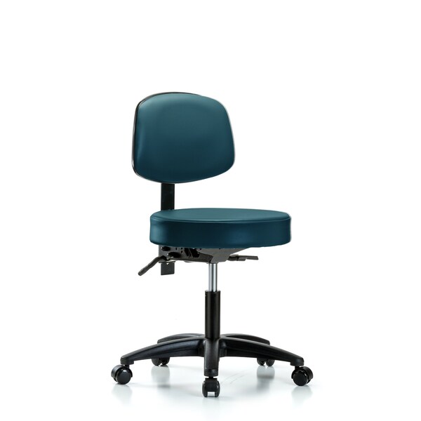 Vinyl Stool, Back, Desk, Tilt, Casters, Royal