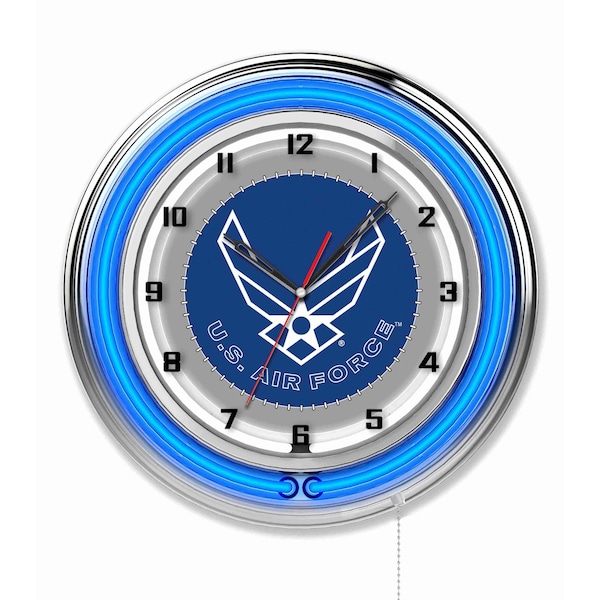 United States Air Force Double Neon 19" Clock