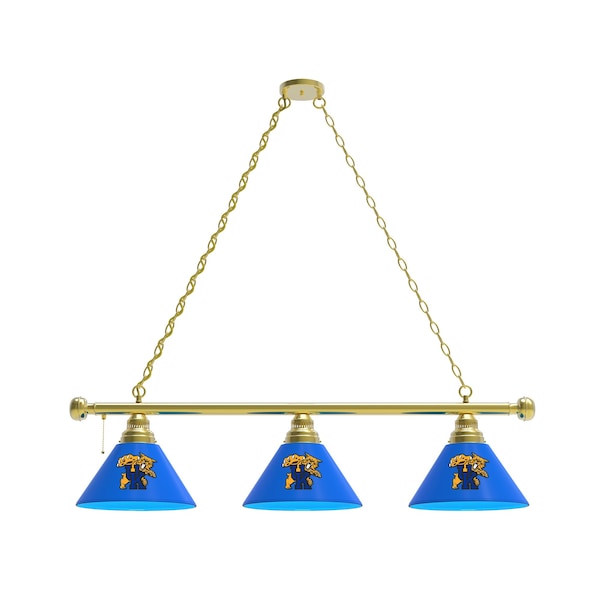 Kentucky "Wildcat" 3 Shade Billiard Light, Brass Fixture