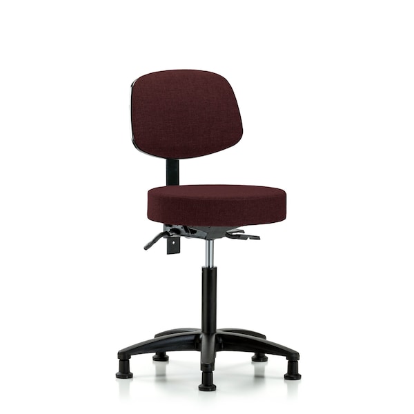 Bench Stool, Med, Fabric, Bk, Casters, Bur