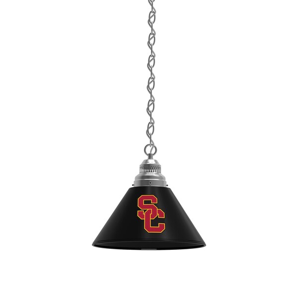 USC Trojans Pendant Light, Chrome Fixture