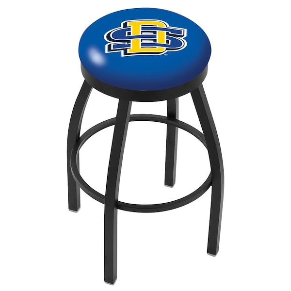 25" Blk Wrinkle South Dakota State Swivel Bar Stool, Accent Ring