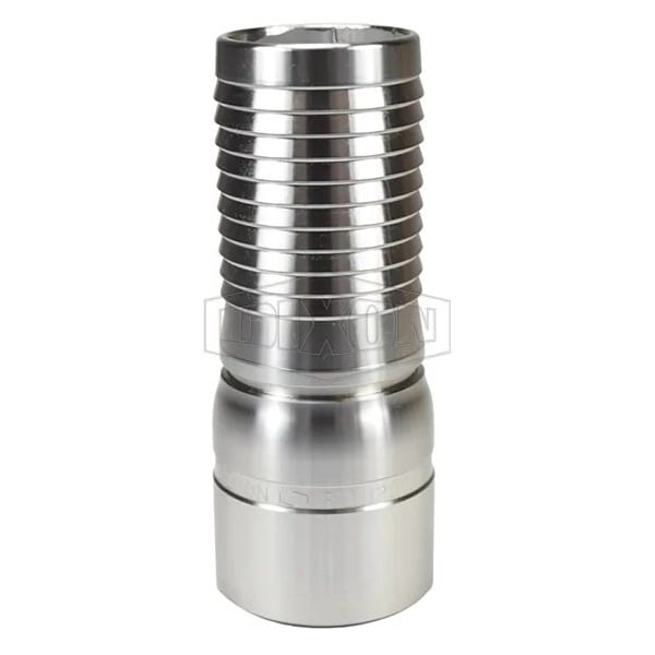 The Right Connection Crimp King Combination Nipple, 1-5/16 x 1 in, Hose Barb x Beveled End, 316 SS