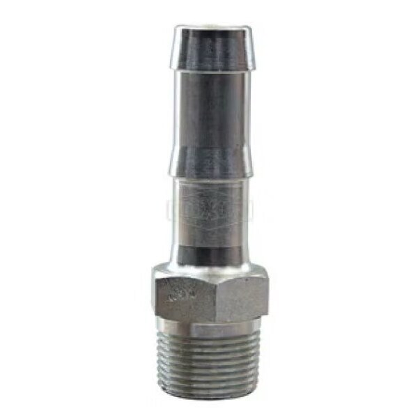 King Hex Nipple, 1/2-14 x 3/4 in Nominal, MNPT x Hose, Steel, Plated, Domestic