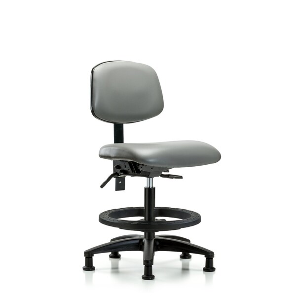 Vinyl Chair, Med Bench, Tilt, Foot Ring, Glides, Sterling