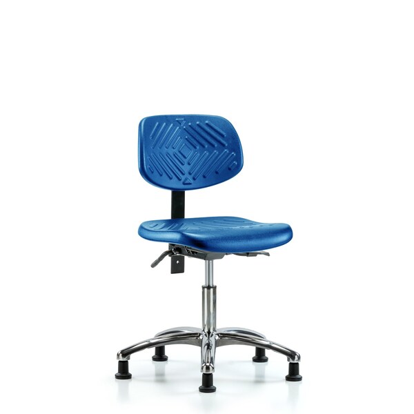 Poly Chair Chrome, Desk, Tilt, Glides, Blue