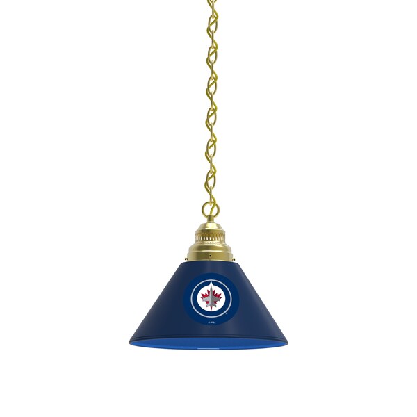 Winnipeg Jets Pendant Light, Brass Fixture