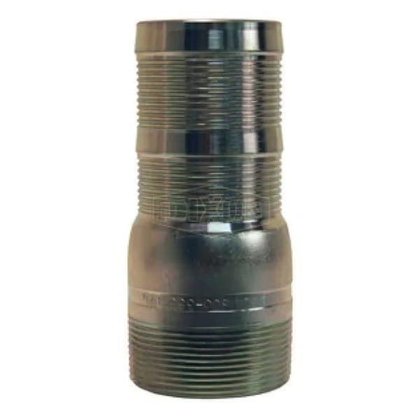 PF Shank King Combination Nipple, 4 in x 7-5/16 in L Hose Shank x MNPT, Carbon Steel, Plated, Domes