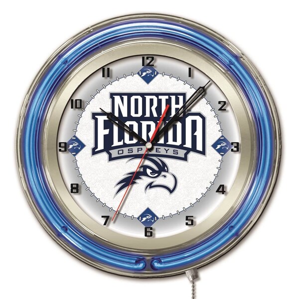 University of North Florida Double Neon 19" Clock