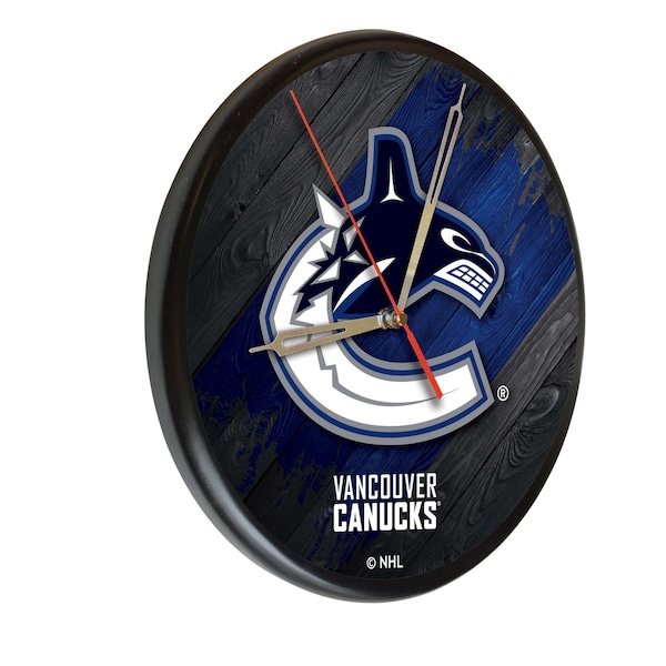 Vancouver Canucks 13" Solid Wood Clock