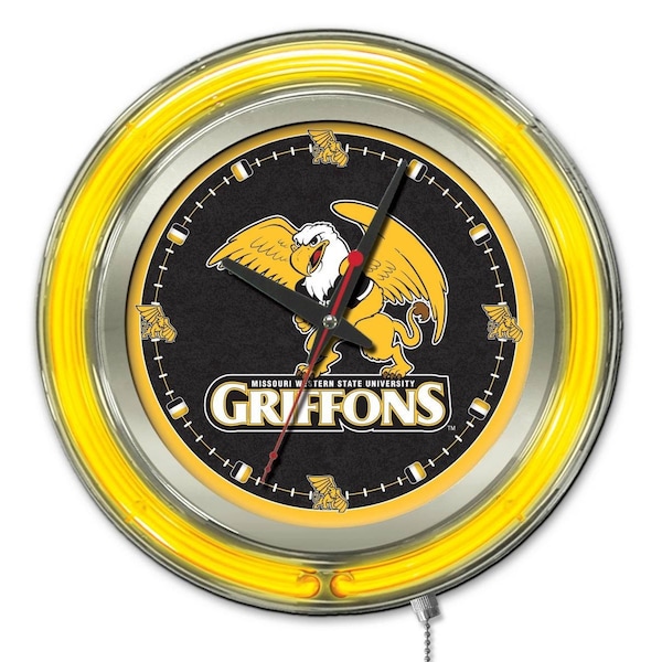 University of Missouri Western State Double Neon 15" Clock