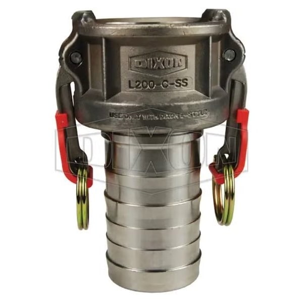 Vent-Lock Type-C Cam and Groove Coupler, 1 in Nominal, Female Coupler x Hose Shank End Style, 316 St