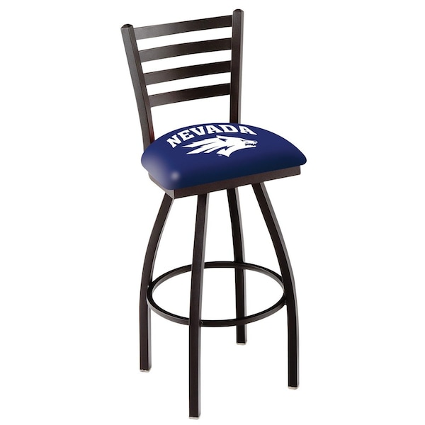 25" Blk Wrinkle Nevada Swivel Bar Stool, Ladder Back