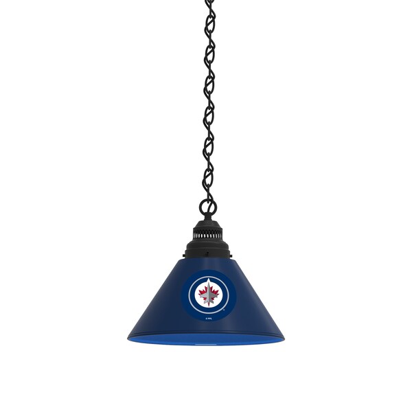 Winnipeg Jets Pendant Light, Black Fixture