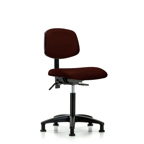 Chair, Vinyl, Med Bench, Glides, Burg, No Arms, 22" to 29" Height, Burgundy