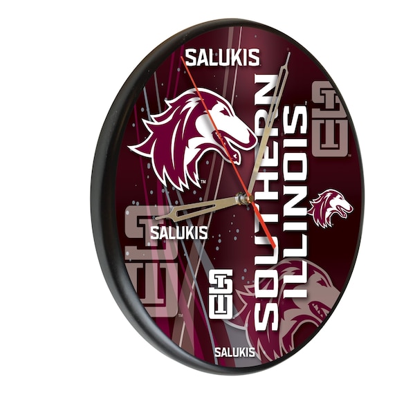 Southern Illinois University 13" Solid Wood Clock
