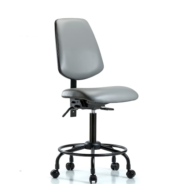 Vinyl Chair, Med Bench, Round Tube Base, Med Back, Tilt, Casters, Sterling