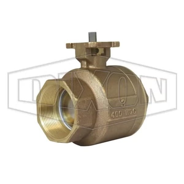 2 pc Industrial Ball Valve, 3 in Nominal, FNPT End Style, Brass Body, Full Port