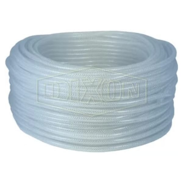 Braided Tubing, 1-1/4 in ID x 1.732 in OD x 100 ft L, PVC, Domestic