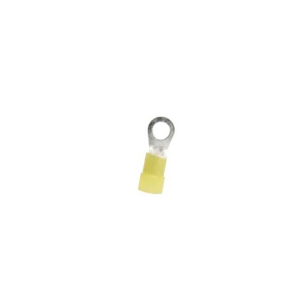 Ring Terminal, 3/8 in Stud Size, 4 AWG, 600 V, Nylon Insulated, 100 PK