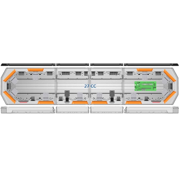 Lightbar, 58", 10 Led, Stt, w/L, Amber