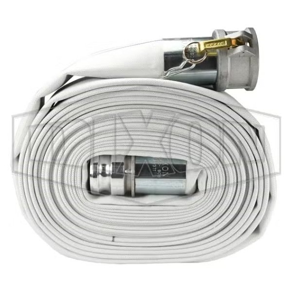 Single Jacket Mill Hose, 2 in, 25 ft L, 112 psi, Synthetic, Domestic