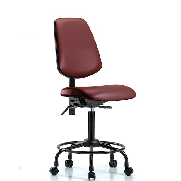 Vinyl Chair, Med Bench, Round Tube Base, Med Back, Tilt, Casters, Borscht