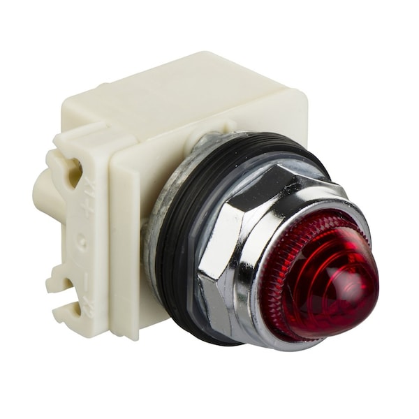 Pilot light, Harmony 9001K, metal, polycarbonate, domed, red, 30mm, LED red, 220.240V