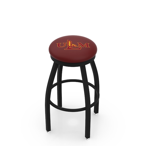 25" Blk Wrinkle Louisiana-Monroe Swivel Bar Stool, Accent Ring