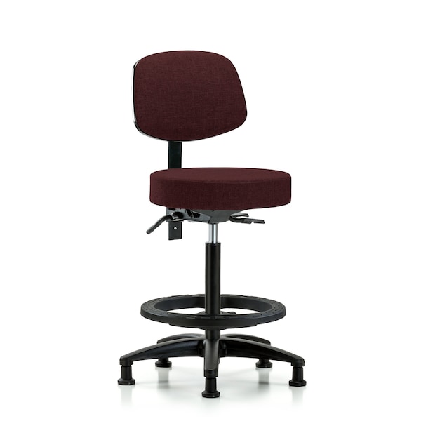 Bench Stool, Hi, Fabric, Bk, BF, Glides, Bur