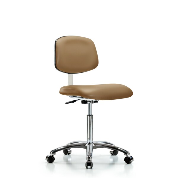 Clean Room Chair Med Ben Chair, Vin, Chrm, Cast, Taupe, CL10, 22" to 29" Height, Vinyl, Taupe