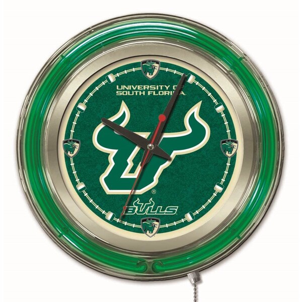 University of South Florida Double Neon 15" Clock