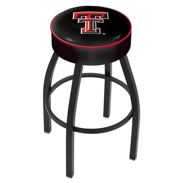 25" 4" Texas Tech Cushion Seat, Blk Wrinkle Base Swivel Bar Stool