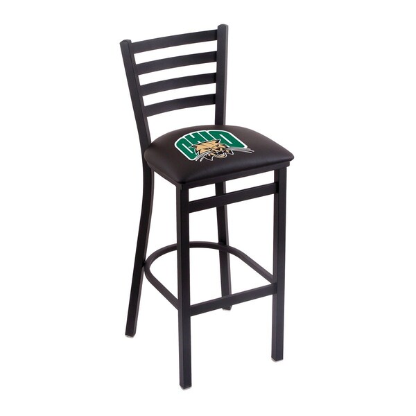 25" Blk Wrinkle Ohio University Stationary Counter Stool, Ladder Back