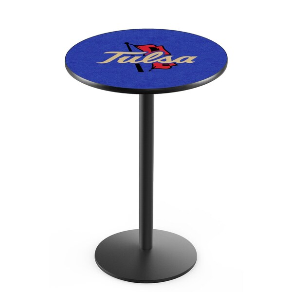42" Blk Wrinkle Tulsa Pub Table, 36" dia. Top
