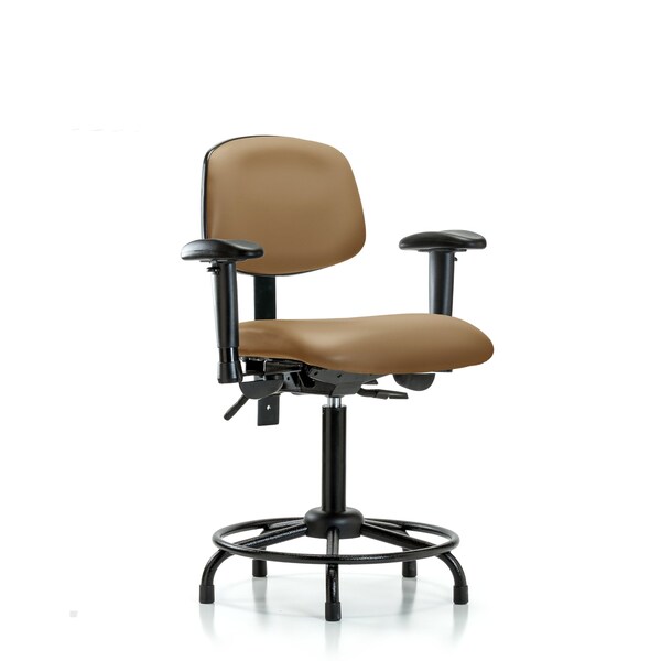 Medium Bench Chair Vinyl Chair, RT Tilt AA, Gld, Taupe, Adjustable Arms, 22" to 29" Height, Vinyl