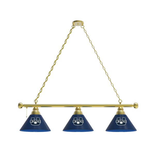 Utah State 3 Shade Billiard Light, Brass Fixture