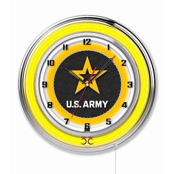 United States Army Double Neon 19" Clock