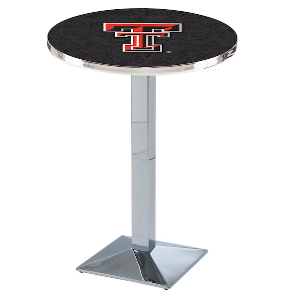 42" Chrome Texas Tech Pub Table, 36" dia. Top