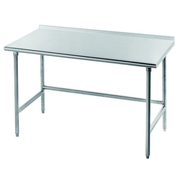 Work Table 96 in.W x 36 in.D 16 gauge 304 stainless steel top with 1-1/2 in.H rear up-turn