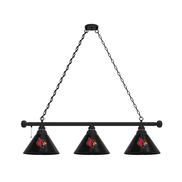 Louisville 3 Shade Billiard Light, Black Fixture