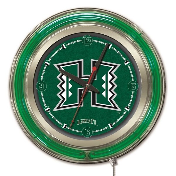 University of Hawaii Double Neon 15" Clock