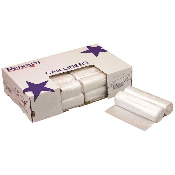 25 Gal. 30 in. x 37 in. 10 mic Natural Can Liner, 500PK