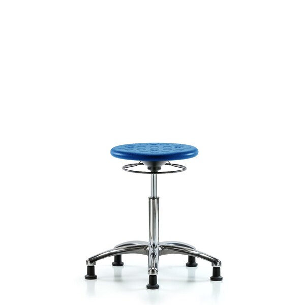 Huron Poly Clean Room Stool, Med Bench, Glides, Blue