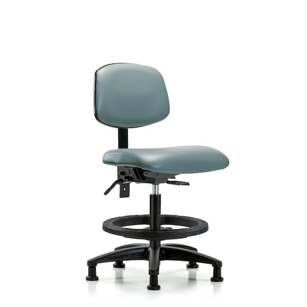 Vinyl Chair, Med Bench, Foot Ring, Glides, Storm