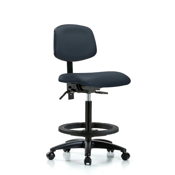 Chair, Fab, Hi Bench, RT Tilt AA Glides, Gry, No Arms, 26" to 35" Height, Imperial Blue
