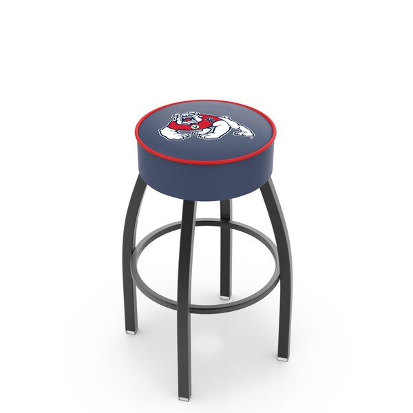 25" 4" Fresno State Cushion Seat, Blk Wrinkle Base Swivel Bar Stool