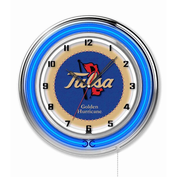 University of Tulsa Double Neon 19" Clock