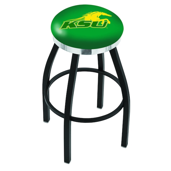 25" Blk Wrinkle Kentucky State University Swivel Bar Stool, Chrome Ring
