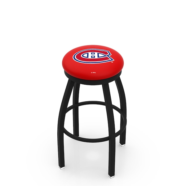 25" Blk Wrinkle Montreal Canadiens Swivel Bar Stool, Accent Ring